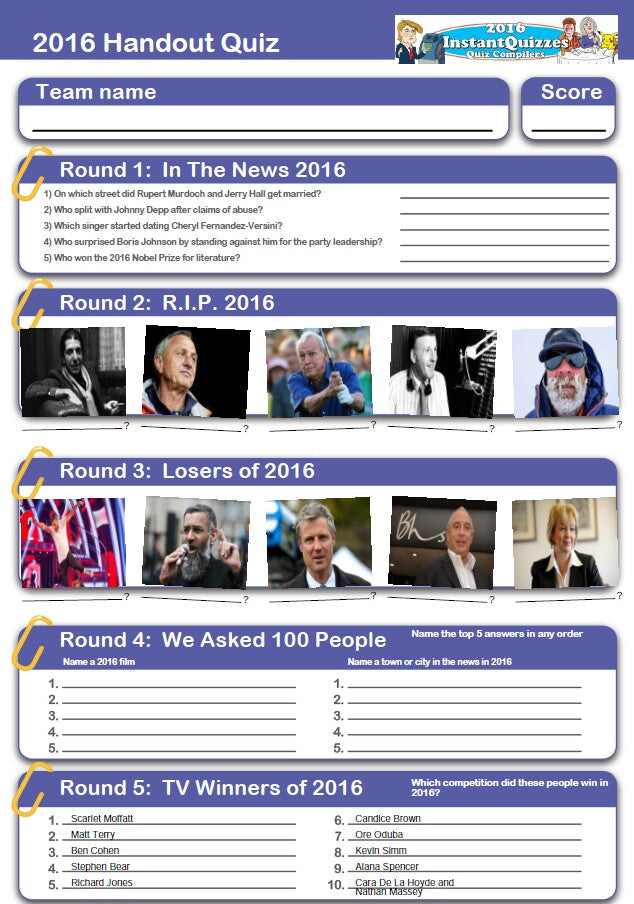 2016 Handout Quiz 3