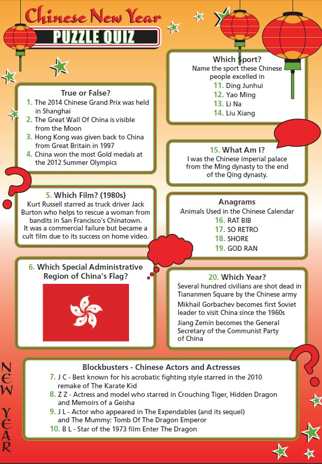 Chinese New Year Puzzle Quiz - CHPUZ