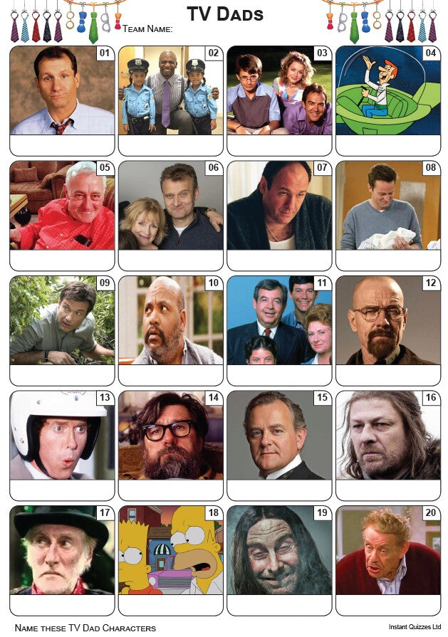 Bumper Quiz Pack 881 - Ten rounds including: Mixed Bag, 20th Century, Villages, Alphabetical Order, Bones, Winners, Numbers, Czech Republic, Pop Music, Wipeout Round and a TV Dads Picture Round.