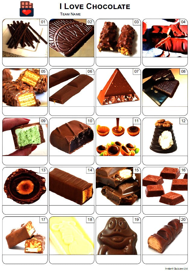 I Love Chocolate Picture Quiz - PR2456