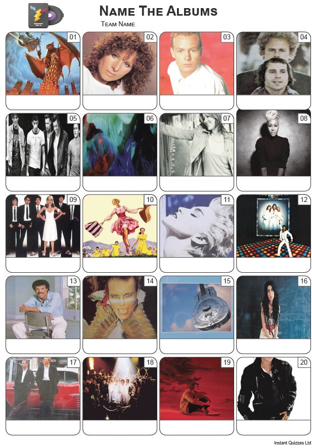 Albums Picture Quiz - PR2513