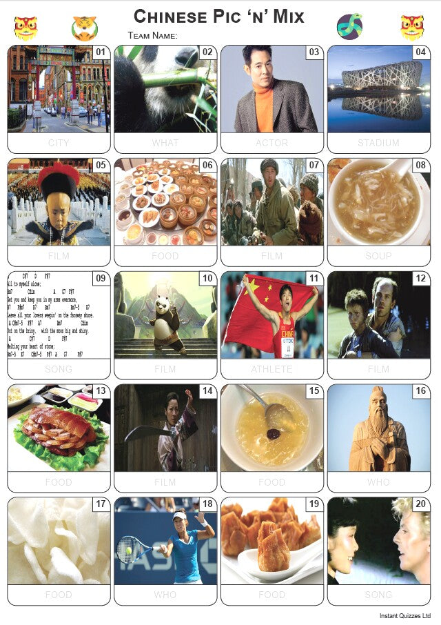 Chinese Pic 'N' Mix Picture Quiz - PR2529