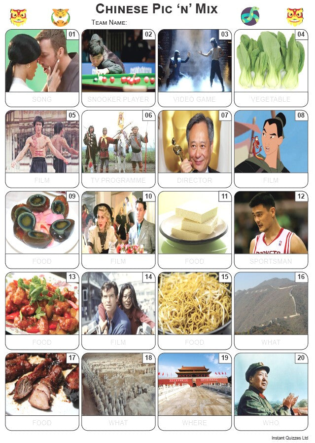Chinese Pic 'N' Mix Picture Quiz - PR2530