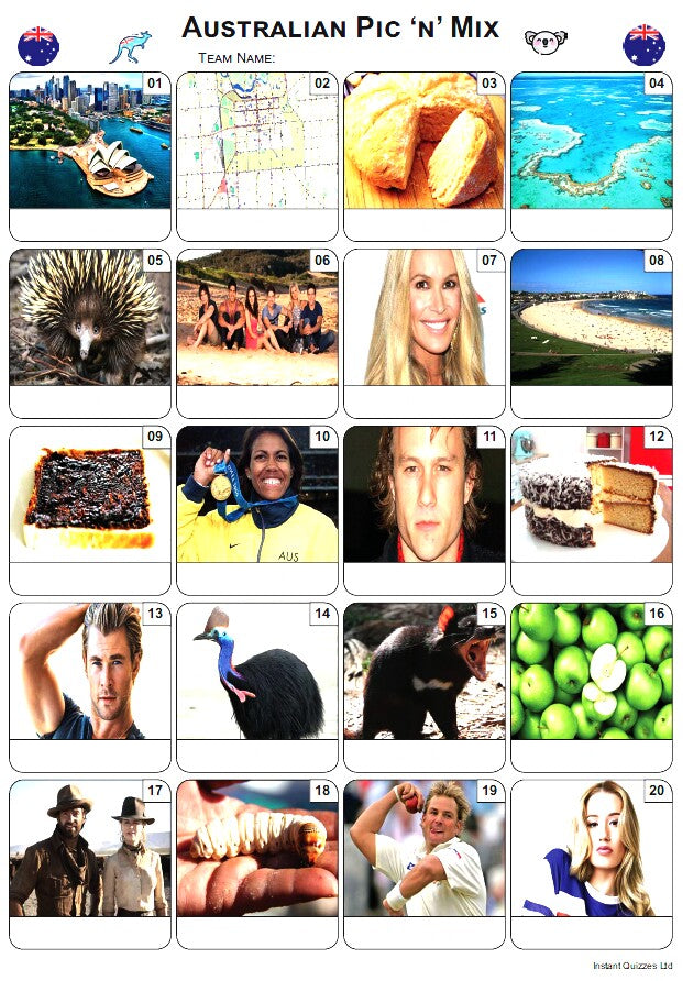 Australian Pic 'N' Mix Picture Quiz - PR2532