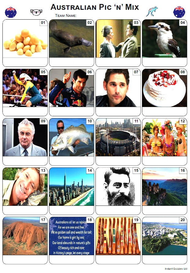 Australian Pic 'N' Mix Picture Quiz - PR2533