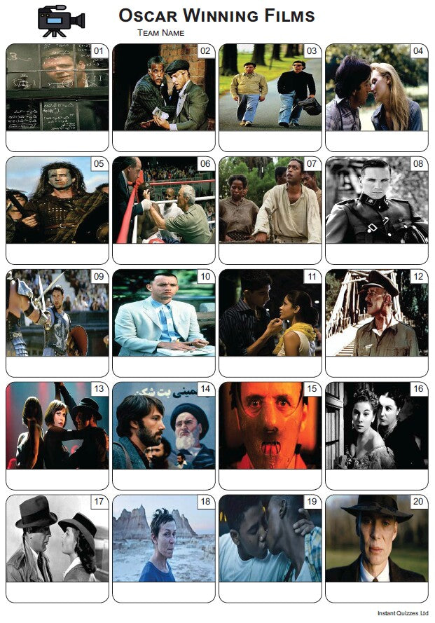 Oscar Winning Films Picture Quiz - PR2540