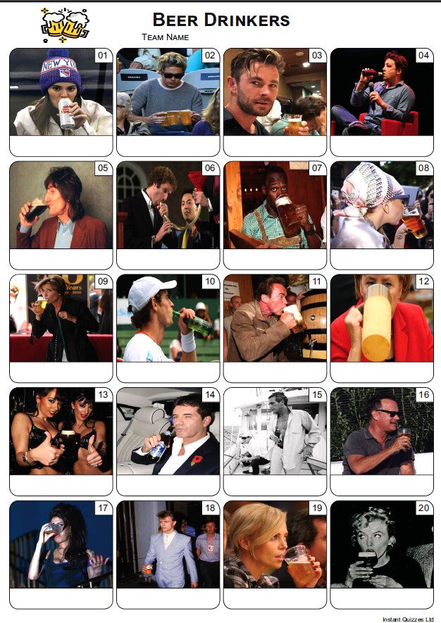 Beer Drinkers Picture Quiz - PR2571