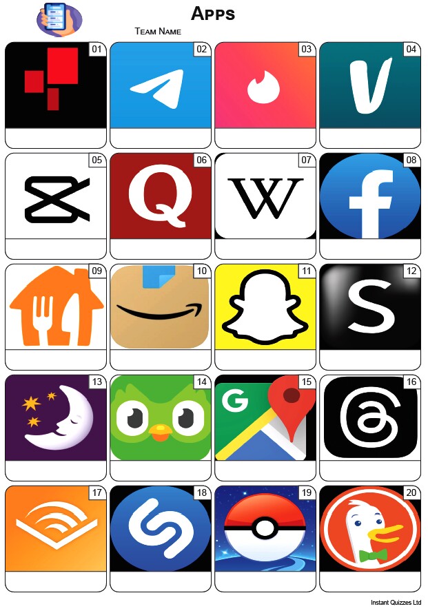 Apps Picture Quiz - PR2572