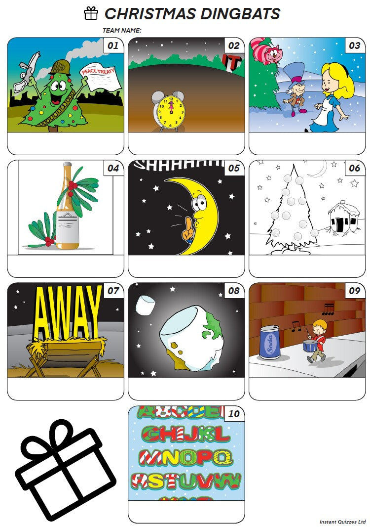 Z3099ChristmasSongDingbats christmas dingbats mini picture quiz - z3099