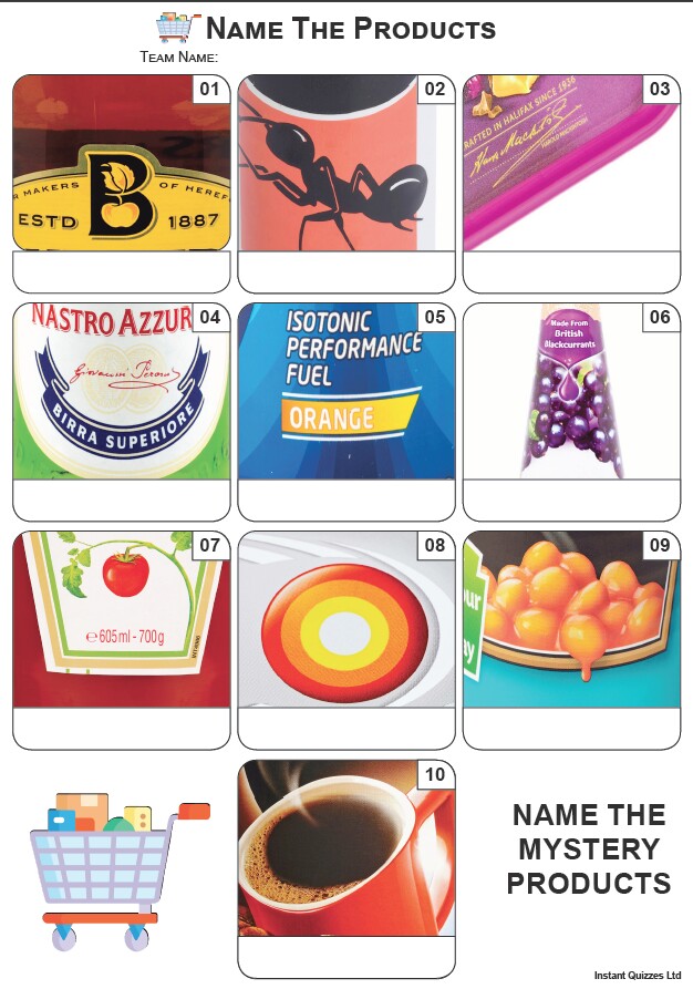 Name The Products Mini Picture Quiz - Z4100