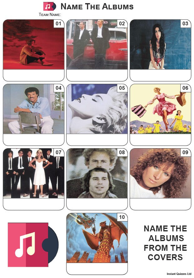 Albums Mini Picture Quiz - Z4102