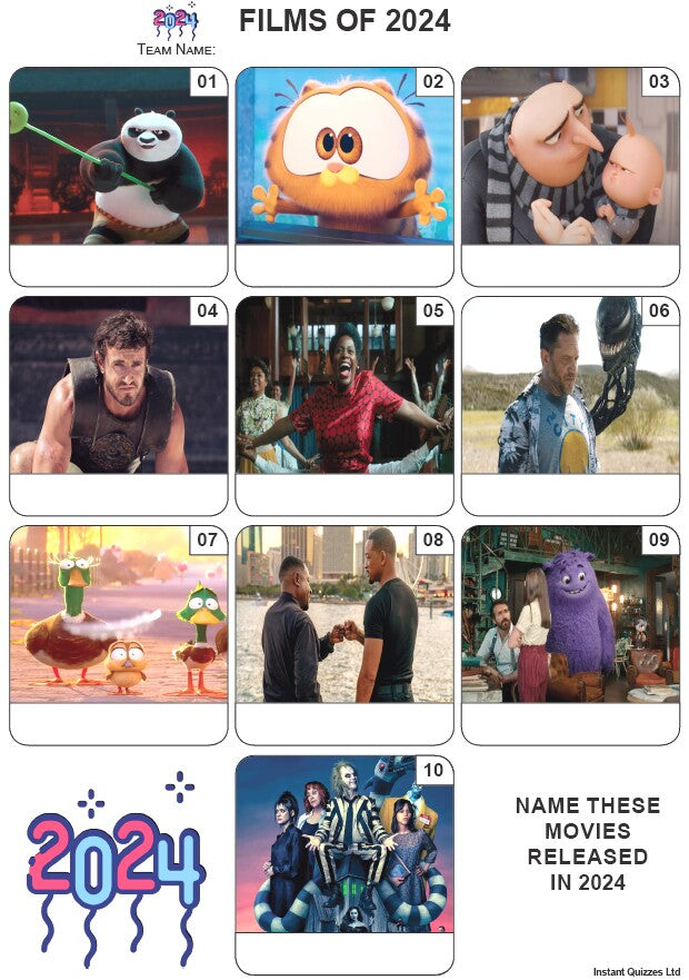 Films of 2024 - Mini Picture Quiz - Z4122