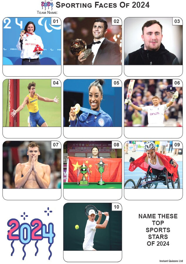 Sporting Faces 2024 - Mini Picture Quiz - Z4128