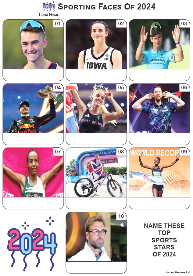 Sporting Faces 2024 - Mini Picture Quiz - Z4129
