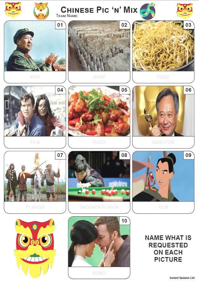 Chinese Pic 'N' Mix Mini Picture Quiz - Z4140