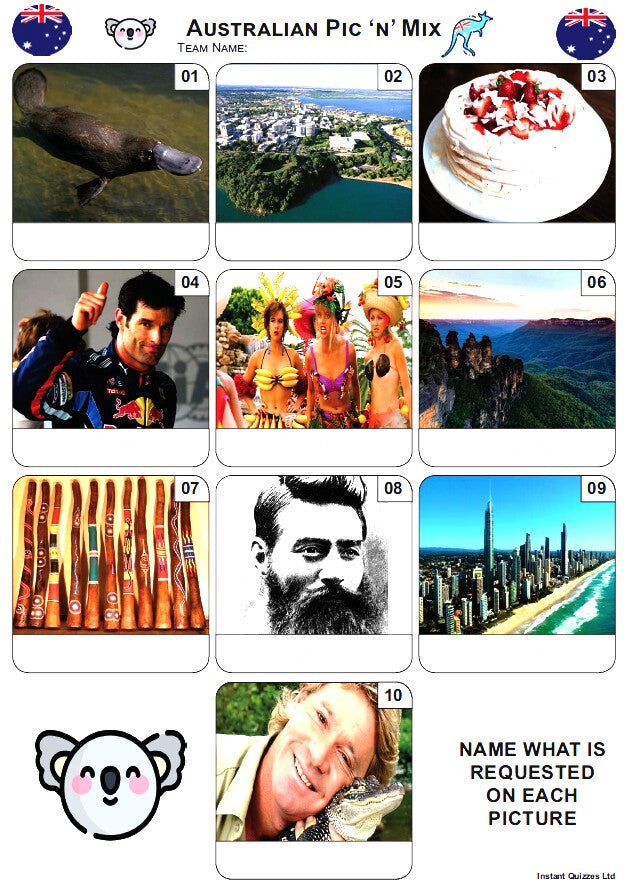 Australian Pic 'N' Mix Mini Picture Quiz - Z4146