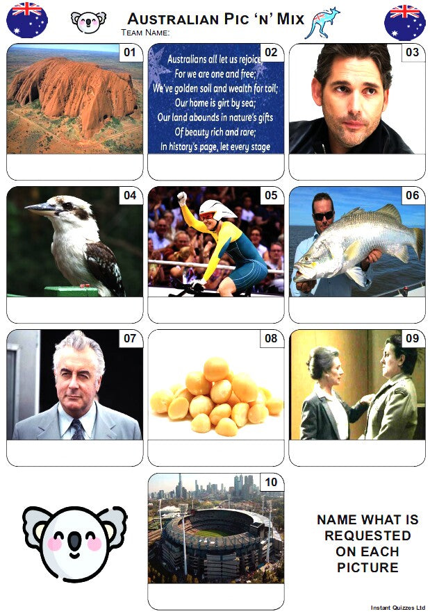 Australian Pic 'N' Mix Mini Picture Quiz - Z4147