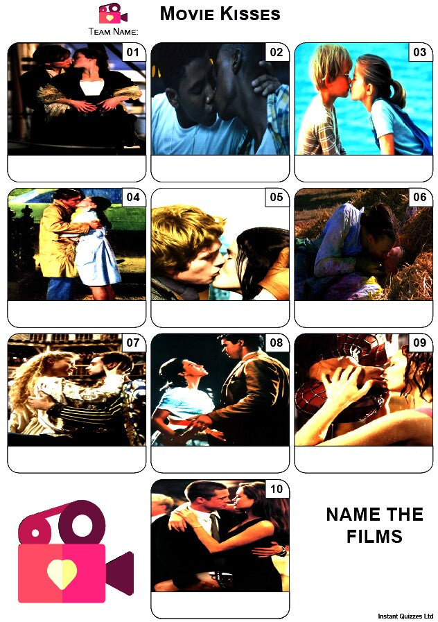 Movie Kisses Mini Picture Quiz - Z4150