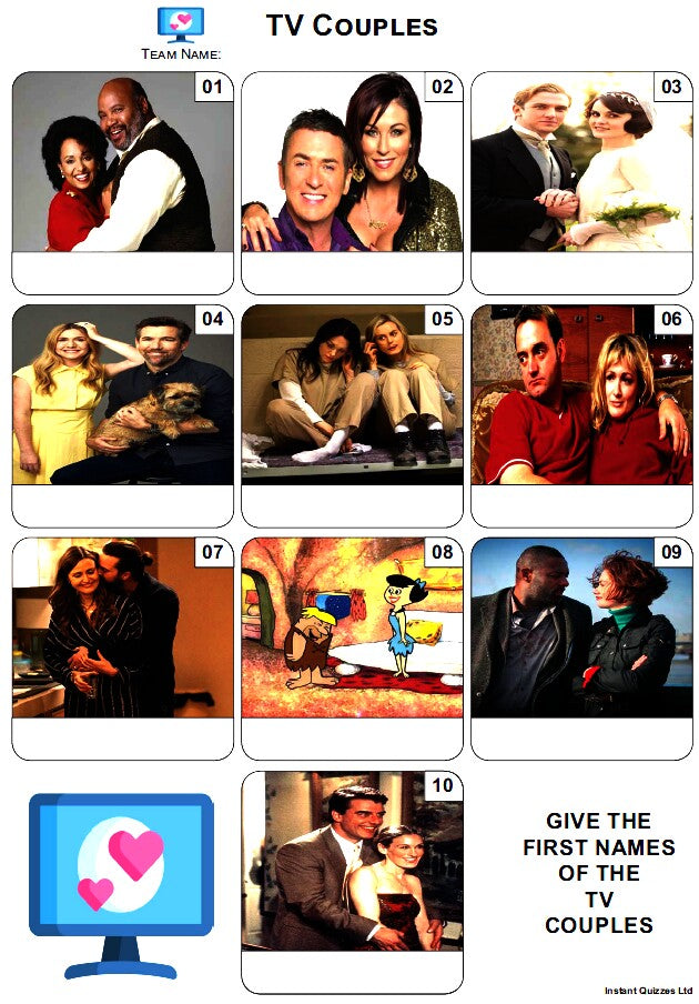 TV Couples Mini Picture Quiz - Z4152