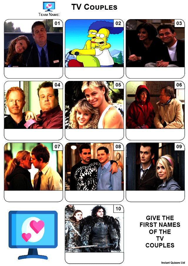 TV Couples Mini Picture Quiz - Z4153