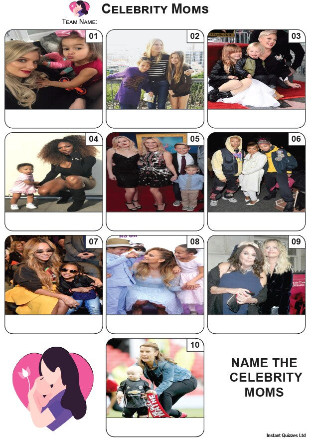 Celebrity Moms Mini Picture Quiz - Z4169