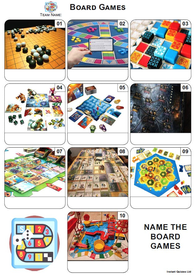Board Games Mini Picture Quiz - Z4180