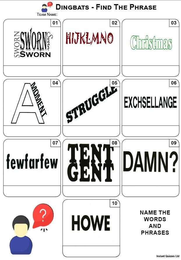 Dingbats Mini Picture Quiz - Z4188