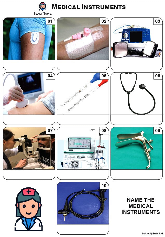 Quiz Pack 3444 - Five rounds including: Who Ate All The Pies?, Numbers, Blockbusters, Fathers, Mixed Bag/General Knowledge and a Medical Instruments Picture Round.