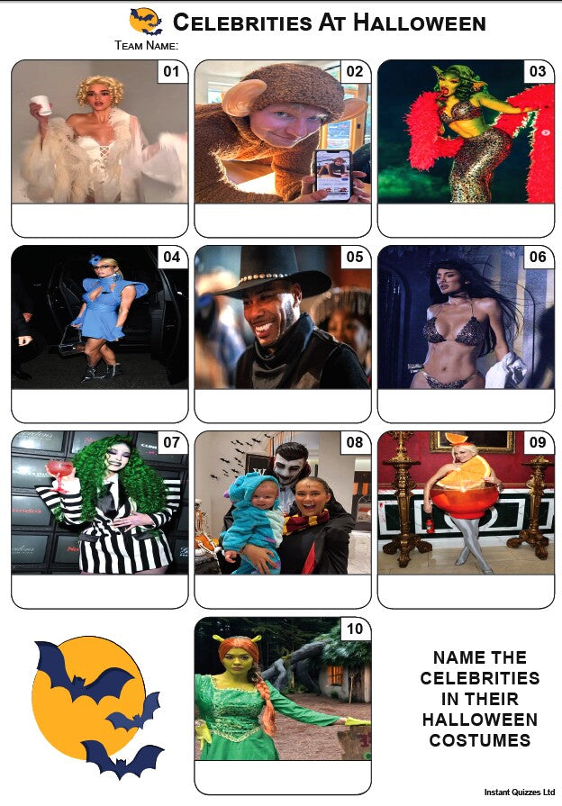 Celebrities At Halloween Mini Picture Quiz - Z4237