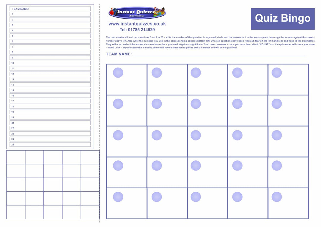 Bingo Christmas Quiz Pack 3