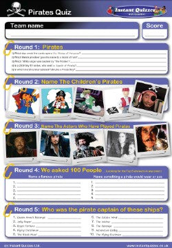 Pirates Handout Quiz