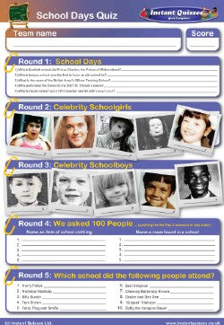 School Days Handout Quiz