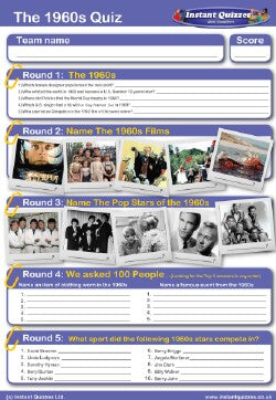 1960s Handout Quiz