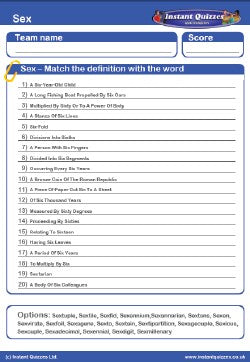 Sex Handout Quiz