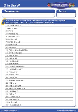 D in the W Handout - Ditloid Quiz