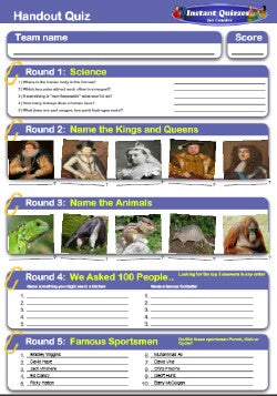 Junior Handout Quiz 9