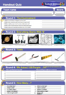 Junior Handout Quiz 10