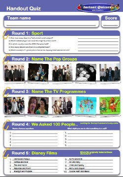 Junior Handout Quiz 12