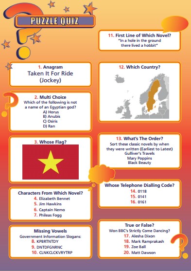 Handout Quiz 232 - Puzzle Quiz