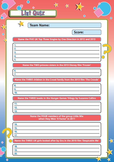 Children's Letter List Quiz 244