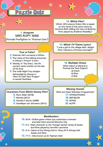 Children's Puzzle Quiz 246