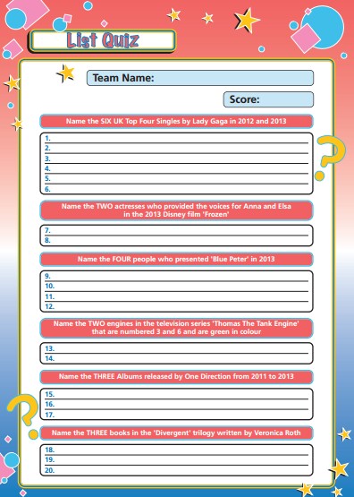 Children's Letter List Quiz 248