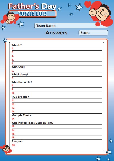Fathers Day Puzzle Quiz