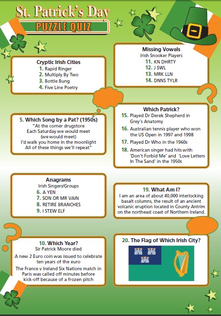 Saint Patrick's Day Puzzle Quiz