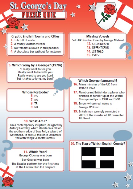 Saint George's Day Bumper Quiz Pack 3