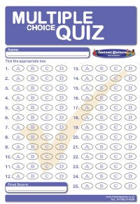 Multiple Choice GK Pub Quiz 95