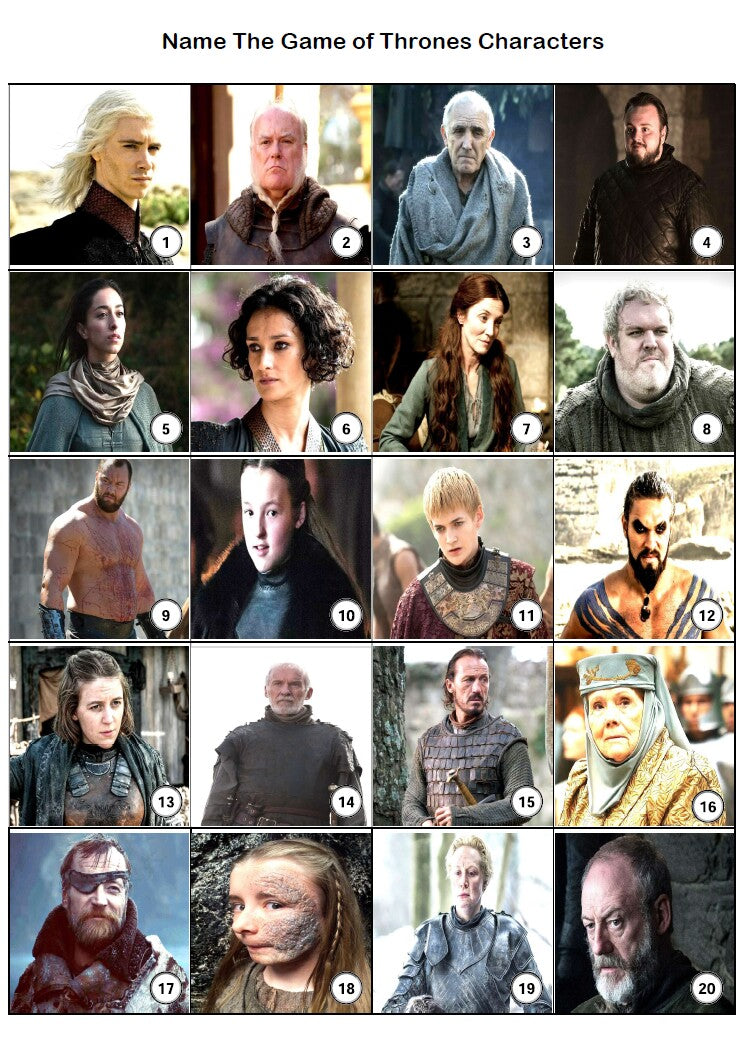 Game of Thrones Picture Quiz - PR1953