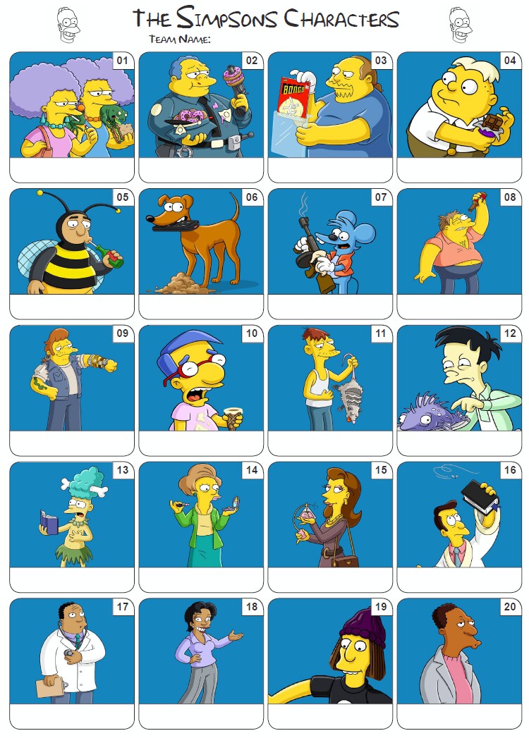 The Simpsons Characters Picture Quiz - PR2056