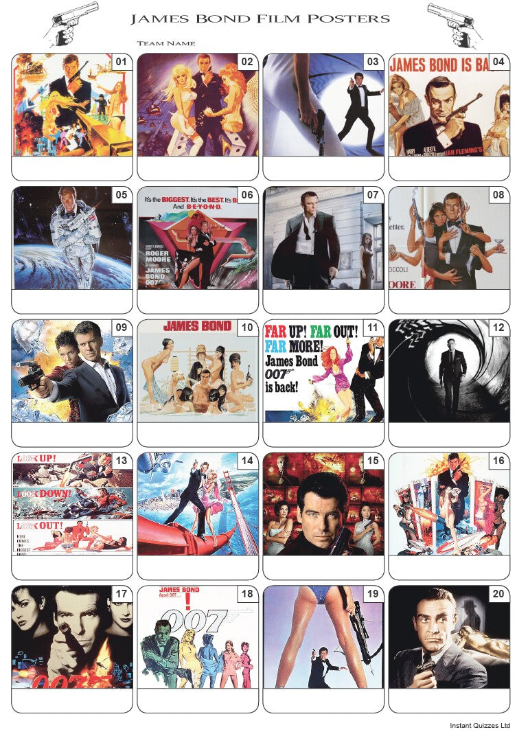 James Bond Film Posters Picture Quiz - PR2083