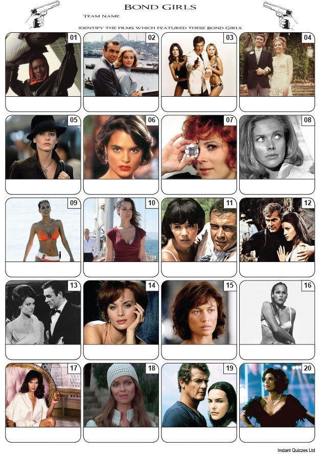 James Bond Girls Picture Quiz - PR2084